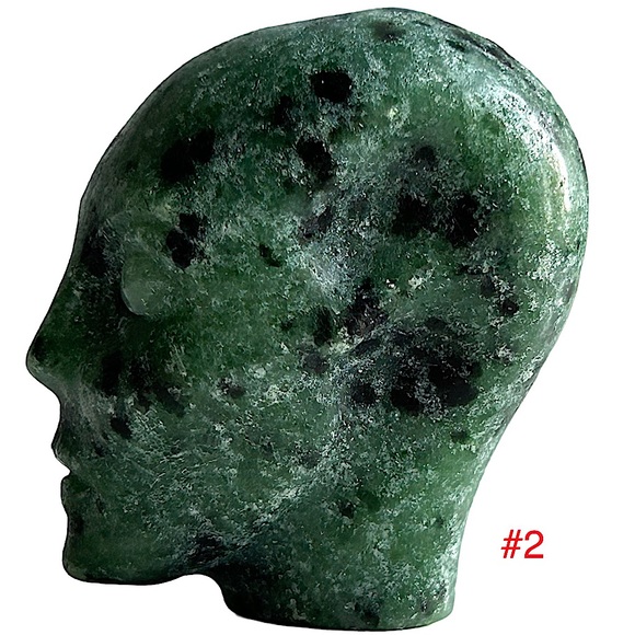Ruby Zoisite Alien Head Carvings - Picture 17 of 17